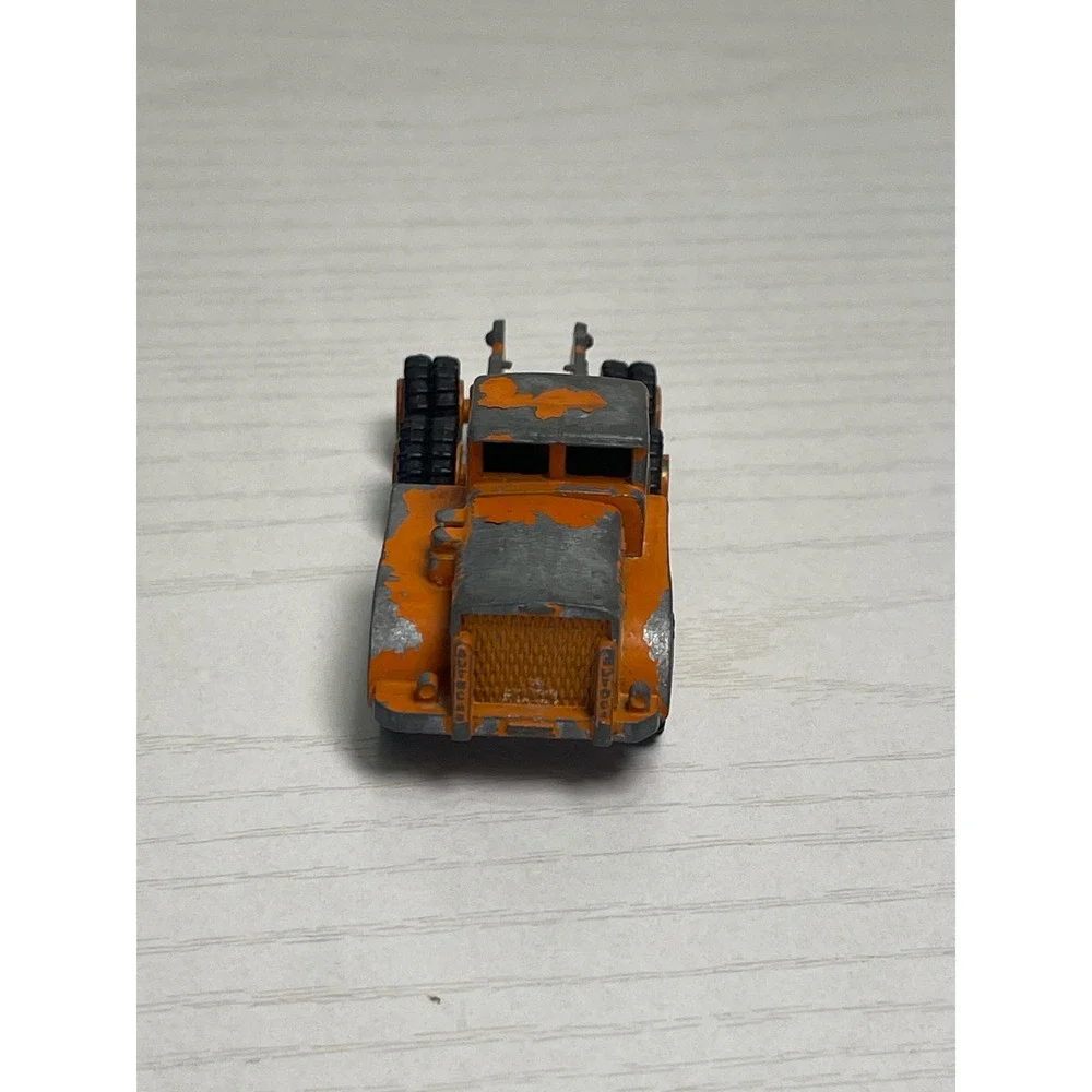 Vintage Orange Metal Toy Truck Cab Tractor, Six Wheels, Collectible‎ Diecast